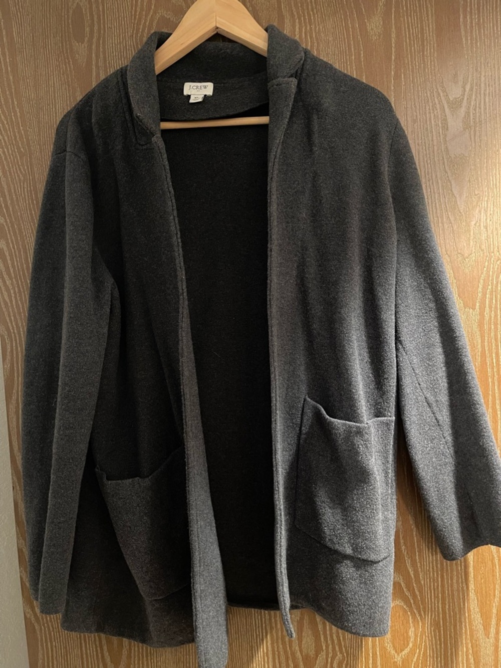 J. Crew Charcoal Ribbed Knit Cardigan Sweater